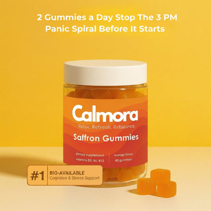 Saffron Gummies for Anxiety & Stress Relief - Calmora By Kovy