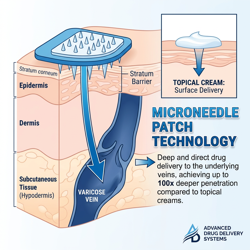 KOVY VeinPatch – Microneedle Technology Diagram